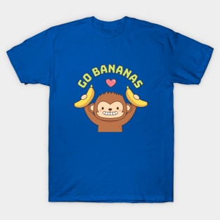 Cute Monkey Go Bananas T-Shirt